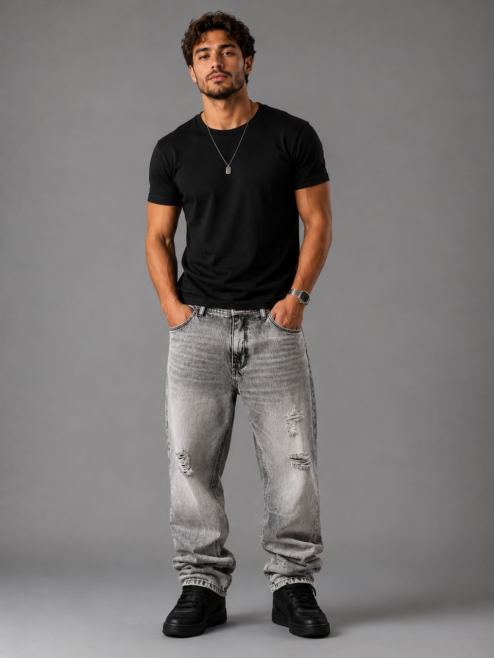 Calça Cinza Estonada