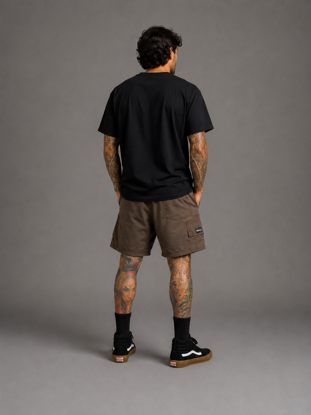 Short  Cargo Sarja Castanho