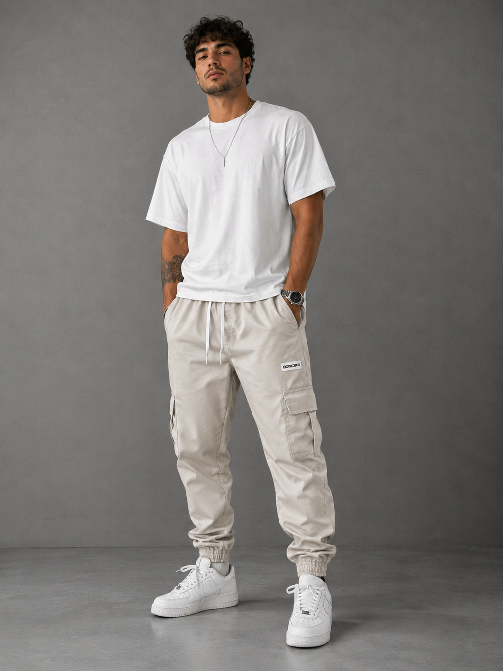 Calça  Jogger Cargo Bege
