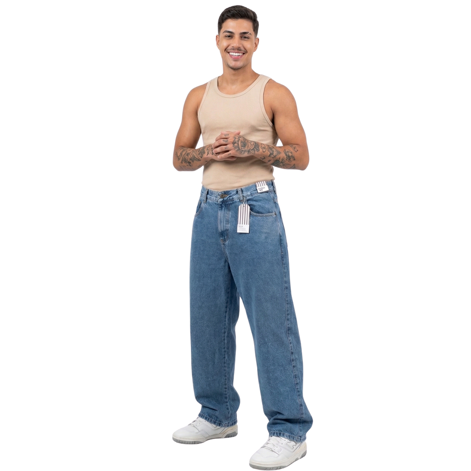 Calça Jeans Wide Leg JONVI