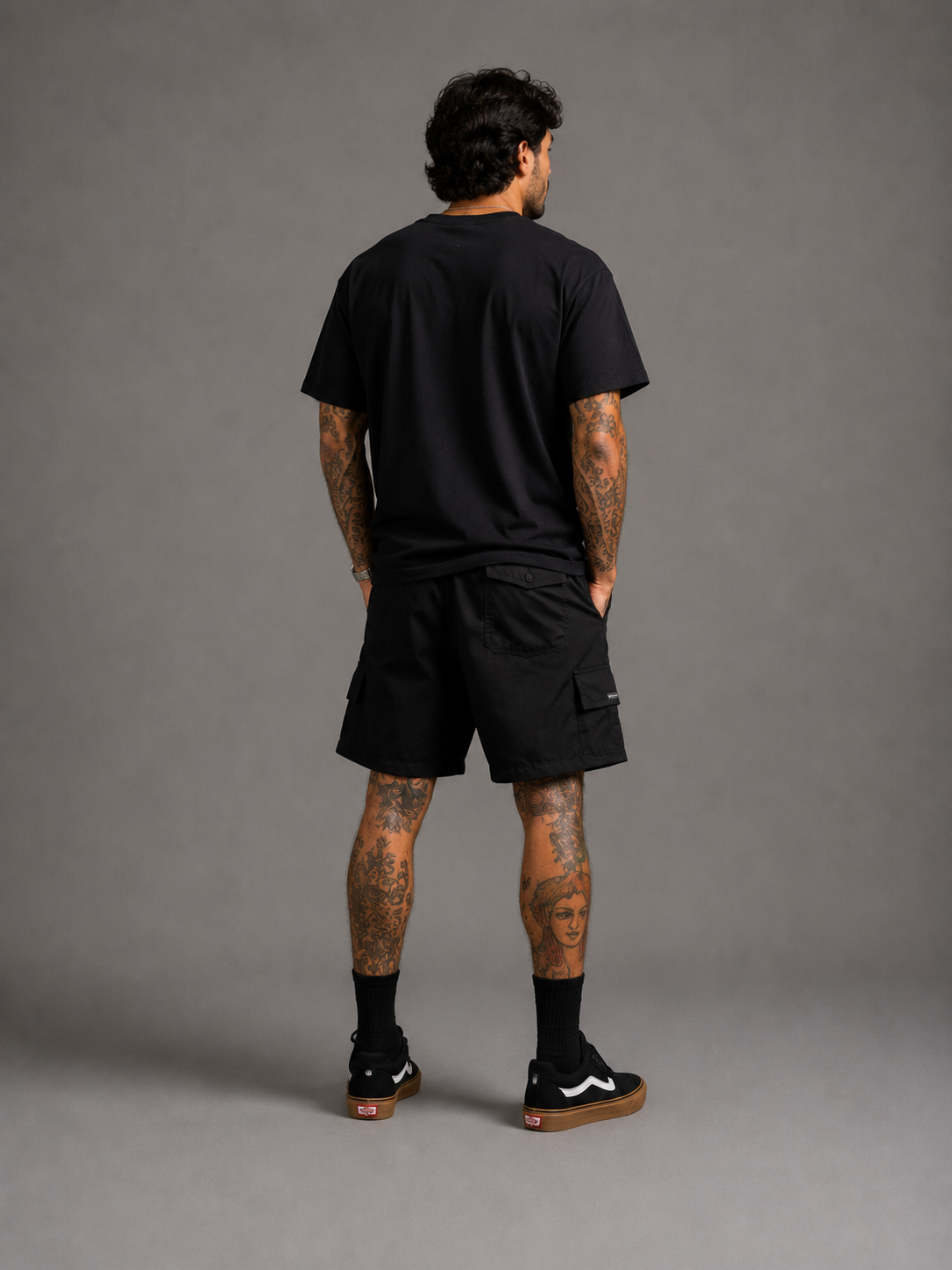 Short Cargo Tactel Preto
